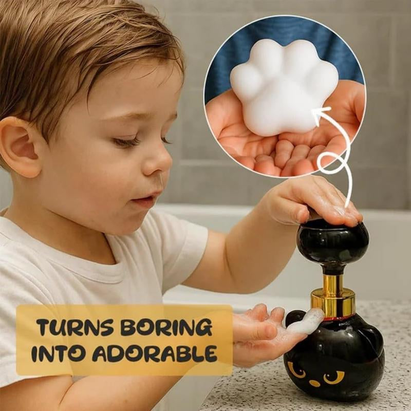 Automatic Cat Paw Soap Dispenser, Touchless Foaming Hand Wash Pump, Cute Refillable Paw Print Bottle, Fun Kawaii Bathroom Decor, Cat Lover Trending Gift